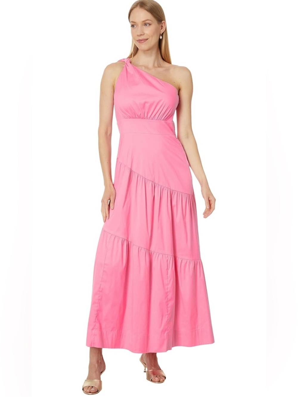 Lilly Pulitzer Lucilyn One-Shoulder Maxi Dress in Confetti Pink, NWT Size 8 & 14